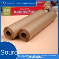 Rouleau de papier sulfurisé brun écologique, biodégradable, de qualité alimentaire, antiadhésif et résistant à la chaleur pour la cuisson et la pâtisserie