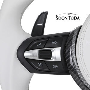 Volant en cuir blanc avec affichage LED SOON TODA en fibre de carbone pour <span class=keywords><strong>BMW</strong></span> F10 F16 F20 F30 F31 F32 M3 F80 M4 F82 M2 F87 E88 E90 E92 - Product Image 3