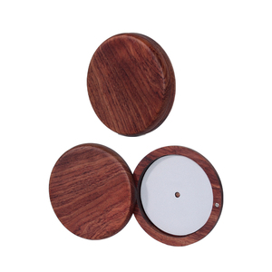Boîtier compact en bois de rose massif, couleur naturelle foncée, écologique, pour parfum, poudre pressée ou blush - Product Image 6