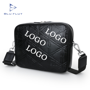 Bal Manent Luxury Custom Man's Black PU Leather Messenger Bolso de alta calidad Bolso cruzado Logotipo en relieve Hombres Bolso de cuero personalizado - Product Image 3