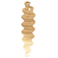Extensions de cheveux synthétiques teints brun, ondulés, pré-étirés, pour tresses au crochet, pour femmes noires