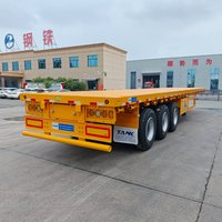 Semi-remorque à plateau plat lourd de 40 à 80 tonnes à 2/3/4 essieux pour le transport de conteneurs et de marchandises générales