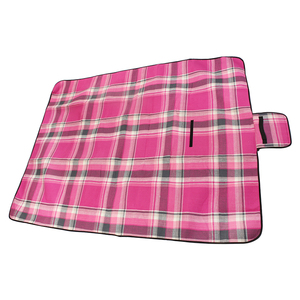 <span class=keywords><strong>La</strong></span> familia de logotipo personalizado de algodón Niño grande Picnic impermeable Rosa Mat alfombra de playa de espuma - Product Image 2