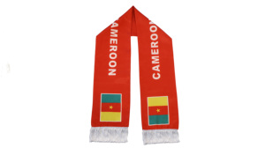 CAMEROUN Drapeau Écharpe En Gros Personnalisé Football Acclamations Produits Fans Drapeau National Écharpe Gland Foulards Châle - Product Image 3