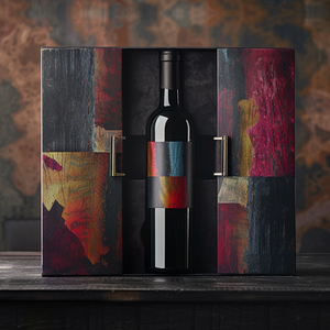 Caja de Regalo de Lujo Portátil Azul y Roja de Alta Calidad con Logotipo Personalizado para una Sola Botella de Vino o Licor, para Empacar Botellas de Vino o Champaña - Product Image 4