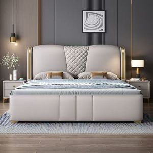 Cama de Cuero Italiano con Cajones Laterales, Base de Cama con Listones Mejorada, Cama King Size para Villa - Product Image 2