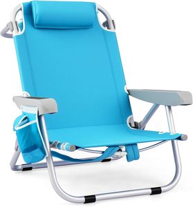 Silla <span class=keywords><strong>de</strong></span> <span class=keywords><strong>Playa</strong></span> Plegable, Portátil, Metálica, <span class=keywords><strong>con</strong></span> <span class=keywords><strong>Respaldo</strong></span> <span class=keywords><strong>de</strong></span> 5 Posiciones, Bolsa <span class=keywords><strong>de</strong></span> Almacenamiento, Bolsillo Lateral, Toallero y Reposacabezas, Soporta 150 kg - Product Image 1