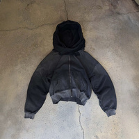 Hoodie personnalisé pour homme, coupe décontractée, effet délavé, fermeture éclair, 420GSM, streetwear, fabricant
