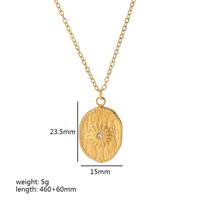 Collier pendentif en zircon incrusté de grain de lave en acier inoxydable plaqué or de style rétro français Chaînes de design de mode pour femmes
