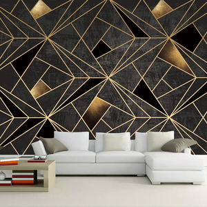 Papel Tapiz Mural 3D Personalizado, Decoración del Hogar, Negro, Creativo, Patrón Geométrico Abstracto, Fresco, Sala de Estar, Fondo de TV, Papel Fotográfico para Pared - Product Image 4