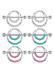 Zesen nouveau acier inoxydable <span class=keywords><strong>Fine</strong></span> Piercing bijoux nouveau rond cristal pierre mamelon bijoux en gros disponible - Product Image 2