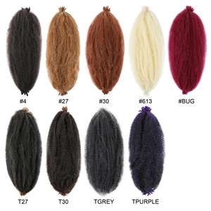 Extensiones de Cabello <span class=keywords><strong>Afro</strong></span> Rizado Pre-Separadas, Suaves, para <span class=keywords><strong>Trenzas</strong></span>, Crochet, Estilo Distressed, 24 Pulgadas de Largo - Product Image 6