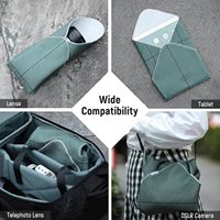 Emballage d'objectif de caméra de service personnalisé sac d'objectif de caméra pliable insérer un tissu magique auto-adhésif