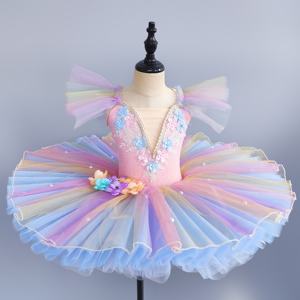 Vestido de Ballet Profesional para Niña Pequeña, Tutú de Cisne, Disfraz para Actuación, Vestido de Tul con Vuelo para Danza - Product Image 1