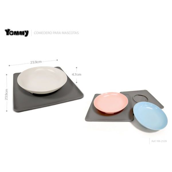 Ciotola con tappetino in silicone antiscivolo, 23,9*4,7*23,9 cm