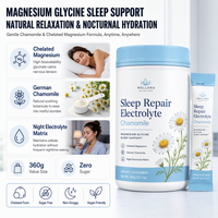 Poudre d'électrolytes au glycinate de magnésium pour le sommeil, mélange de boisson pour la récupération musculaire nocturne, végétalien, sans gluten, fournisseur de services ODM