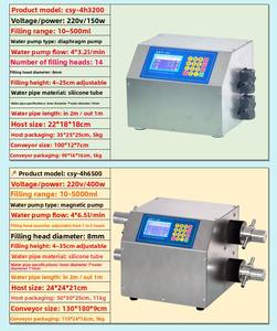 モデル4H3200小型液体ボトル充填機130cmコンベヤー500ml容量飲料油バイアルバッグ包装220v水用 - Product Image 5