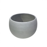 Pot de fleurs moderne en résine de pierre gris clair, texture ciment, pour plantes succulentes, décoration maison et bureau, pot rond pour plantes