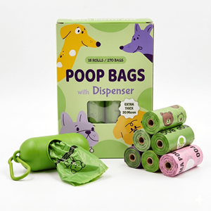 Sacs à crottes de chien en gros, extra épais, anti-fuite, compostables, 20 microns, 270 unités - Product Image 1