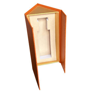 <span class=keywords><strong>Caja</strong></span> <span class=keywords><strong>de</strong></span> Regalo Magnética Triangular <span class=keywords><strong>de</strong></span> Lujo ROGOOD con Papel con Textura <span class=keywords><strong>de</strong></span> Cuero Naranja y Papel Especial con Grabado Dorado, Ideal para Perfumes P1119 - Product Image 6