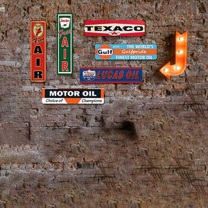 Letrero Metálico Retro de Marca de Aceite para Motor, Texaco, Gulf, Lucas Oil, Decoración de Pared para Garaje, Cueva del Hombre, Taller Mecánico - Product Image 1