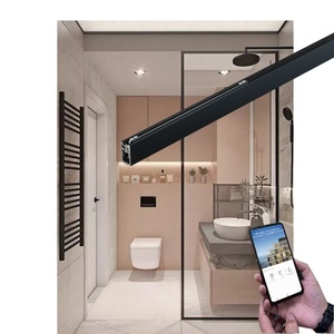 <span class=keywords><strong>Porte</strong></span> intérieure intelligente de luxe à rail unique <span class=keywords><strong>Porte</strong></span> électrique <span class=keywords><strong>coulissante</strong></span> <span class=keywords><strong>automatique</strong></span> à <span class=keywords><strong>ouverture</strong></span> unique Portes coulissantes en verre sans cadre en aluminium capteur - Product Image 1