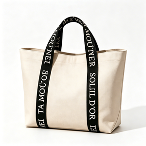 Bolsa de Mano Resistente BFYS Personalizada, Diseño Horizontal con Múltiples Bolsillos, para Viajes, Playa, Deportes, Compras, con Cierre, Estructurada, de Lona - Product Image 1