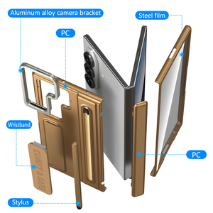 Étui rigide antichoc en PC avec protection de la charnière et support d'appareil photo pour Samsung Galaxy <span class=keywords><strong>Z</strong></span> <span class=keywords><strong>Fold</strong></span> 8 7 6 5 <span class=keywords><strong>4</strong></span> 3 avec protection d'écran en verre et étui pour <span class=keywords><strong>S</strong></span> <span class=keywords><strong>Pen</strong></span> - Product Image 5