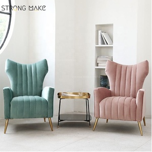Designer Lounge <strong>Chair</strong> Modern Leisure Hotel Poltronas Velvet Fabric Living Room Furniture Sofa Relaxing <strong>Single</strong> <strong>Arm</strong> <strong>Chair</strong> - Product Image 2