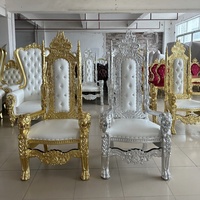 Chaises de trône de roi à dossier haut bon marché en gros à vendre chaises de trône classiques en or royal