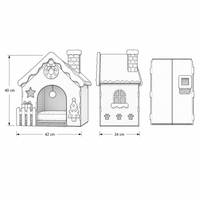 Maison pour chat en carton ondulé, toit en pente de Noël, griffoir, grotte intérieure pour chat avec coussin