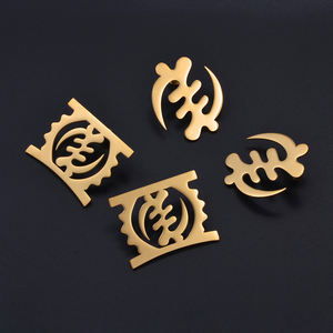 Pendientes de Acero Inoxidable con Símbolo Cultural Africano Antiguo de 4CM, Akofena Adinkra Gye Nyame Sankofa, Joyería Étnica # 555262 - Product Image 1