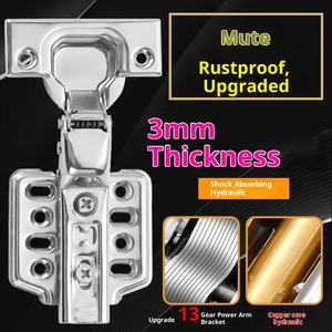 Петля гидравлическая с доводчиком из нержавеющей стали 304 для кухонных шкафов, гардеробов, обувных шкафов, толщина 3,0 мм, бесшумная, с демпфированием - Product Image 2