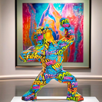 Sculpture King Kong Pop Art de 50cm en résine de transfert d'eau pour salon, bureau à domicile créatif