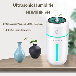 Humidificateur d'air ultrasonique silencieux pour voiture et bureau, rechargeable avec batterie intégrée, design exclusif, effet irisé - Product Image 1