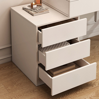 Coiffeuse moderne et épurée avec miroir éclairé et design à panneaux – Meuble de chambre à coucher très populaire avec rangement