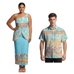 Camisas Hawaianas <span class=keywords><strong>de</strong></span> Playa para Hombre, Elegantes Blusas sin Mangas Samoan Puletasi con Diseño Tribal Polinesio para Parejas, Conjuntos Combinados - Product Image 6