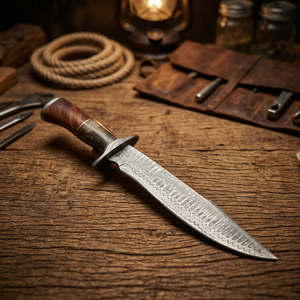 Couteau de Chef pour Viande de Mouton et de Bœuf, Outil de Camping et de Chasse, Lame Épaisse en Acier Inoxydable, Manche en Bois, Compatible Lave-Vaisselle, Étui en Cuir et Nylon - Product Image 4