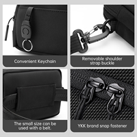 Sac bandoulière en nylon pour homme, résistant à l'eau, avec fermeture éclair YKK, 7 poches, porte-cartes, logo personnalisé, OEM, léger