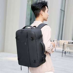 Bolsas de viaje personalizadas de fábrica BSCI, mochila portátil para ordenador portátil, mochila de viaje sencilla de moda de gran capacidad negra para hombre - Product Image 6