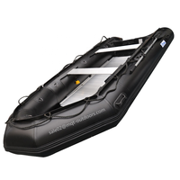 Bateau gonflable en PVC de 2m à 8m de longueur avec plancher en aluminium de couleur noire