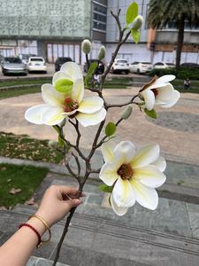 مصنع ماغنوليا محاكاة جميل Chen حر ساق 3-لوتس لحفلات الزفاف المنزل فنادق ديكور عيد الميلاد-بالجملة - Product Image 6