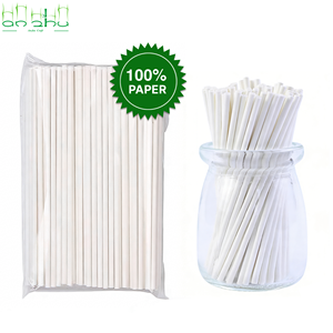 500 bâtonnets en papier blanc de 6 pouces pour sucettes, Halloween, DIY, pour décorations de gâteaux et chocolats - Product Image 1