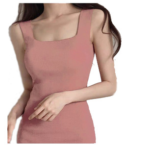 Commercio all'ingrosso Sexy Aderente All-match Della Maglia Che Basa Pannello Esterno di Scarsità FemaleSlim Mid-Lunghezza del Sacchetto Hip Senza Maniche In Maglia <span class=keywords><strong>vestito</strong></span> - Product Image 4