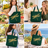 Sac fourre-tout en toile de coton imprimé sur mesure avec bandoulière, réutilisable pour le shopping, les voyages et les cadeaux