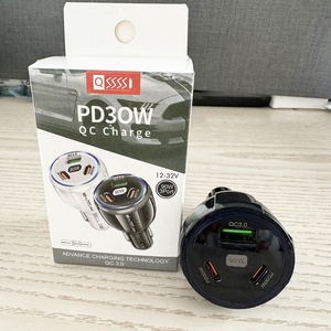 90W 3 Cổng Nhanh Chóng Sạc LED Qc3.0 Pd 30W Loại C Xe Điện Thoại Di Động Sạc Máy Tính Xách Tay Mini Xách Tay 3 Trong 1 USB C Xe Sạc Adapter - Product Image 2