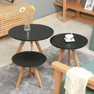 Escritorios Redondos de Madera Jodhpuri Woods con Patas de Madera para Apartamentos Pequeños y Oficinas, Mesa de Madera Maciza Elegante y Duradera, Perfecta para Sala de Estar - Product Image 6