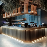 Comptoir de magasin de bubble tea moderne, design d'affichage, comptoir de bar à desserts en pierre, mobilier de boulangerie en bois, design d'intérieur, café