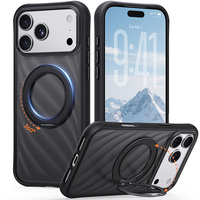 Protection de béquille pour iPhone 18, coque magnétique ondulée, protection mate pour coque avec anneau de maintien pour iPhone 18, coque pour iPhone 18 Pro Max (MOQ 500).