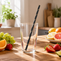 Pailles en papier biodégradables écologiques de qualité supérieure, pailles en papier noir à impression dorée pour la maison, le café, les boissons quotidiennes
